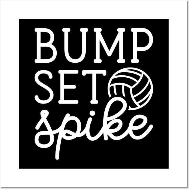 Bump Set Spike Volleyball Girls Boys Cute Funny Wall Art by GlimmerDesigns